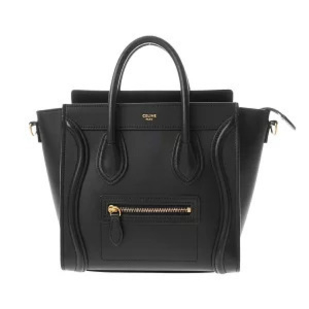 Celine Luggage Tote Black Calfskin Handbag